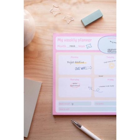 Snoopy - Wochenplaner 54 Seiten A4 (rosa)