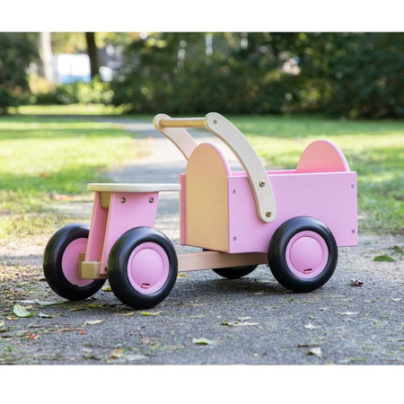 New Classic Toys - Wooden cargo cross-country bicycle pink