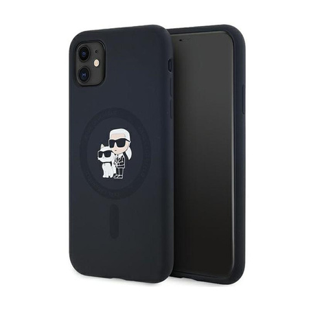 Karl Lagerfeld szilikon Karl & Choupette MagSafe - iPhone 11 tok (fekete)