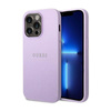 Guess Saffiano Metal Logo Stripes - iPhone 14 Pro Case (lilac)