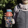 Quokka Ice Kids mit Riemen - Ecozen 430 ml Trinkflasche mit Riemen (Blumen)