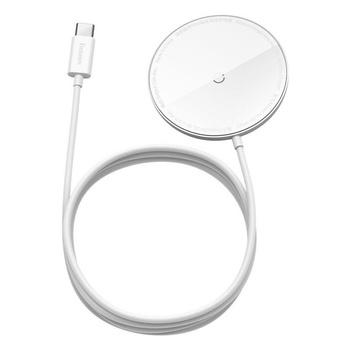 Baseus Simple Mini - Chargeur inductif sans fil 15 W Mag Safe (blanc)