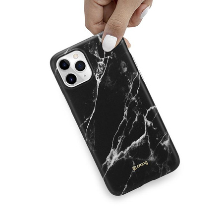 Kryt Crong Marble – kryt na iPhone 11 Pro (černý)
