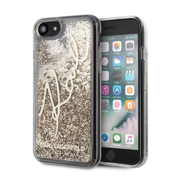 Karl Lagerfeld Signature Glitter Case - pouzdro pro iPhone SE 2020 / 8 / 7 (zlaté)