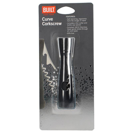 BUILT Curve Corkscrew - Ouvre-bouteille + tire-bouchon (Noir)