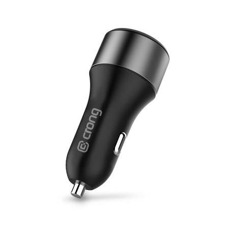 Crong Power Car Charger 63W - USB-C PD 45W + USB QC 3.0 18W car charger (black)