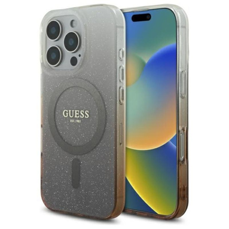 Guess IML Glitter Gradient MagSafe - iPhone 16 Pro Case (marron)