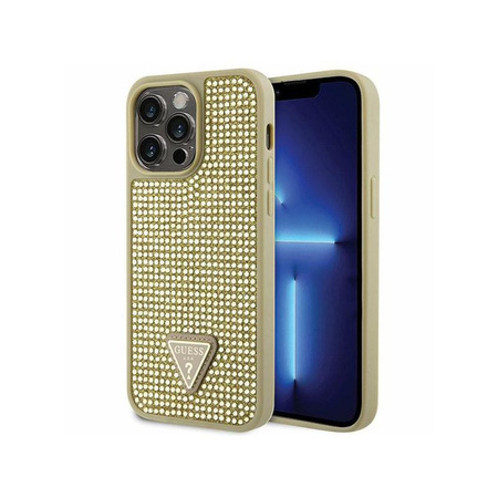 Guess Strass-Dreieck - iPhone 14 Pro Max Tasche (Gold)