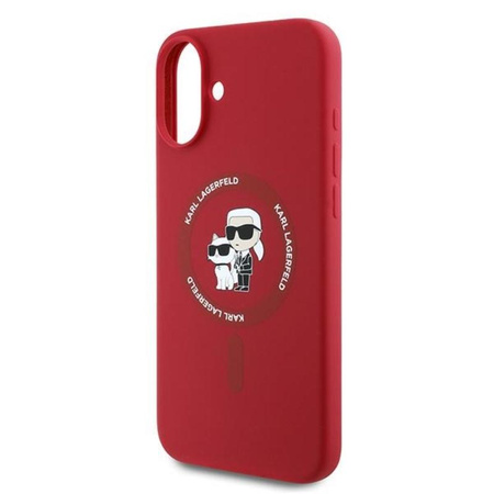 Karl Lagerfeld Silikon Karl & Choupette Ring MagSafe - iPhone 16 Plus Hülle (rot)