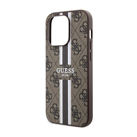 Guess 4G Printed Stripes MagSafe - iPhone 14 Pro Max Case (Brown)