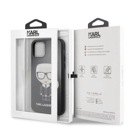 Karl Lagerfeld Double Layer Glitter Iconic - iPhone 11 tok (fekete)