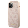 Guess 4G Metal Gold Logo – Etui iPhone 12 / iPhone 12 Pro (różowy)
