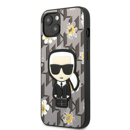 Karl Lagerfeld Iconic Karl Flower - pouzdro pro iPhone 13 Mini (šedé)