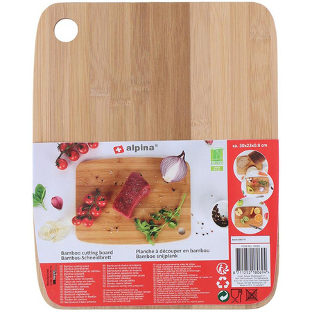 Alpina - Planche à découper en bois de bambou 30x23 cm