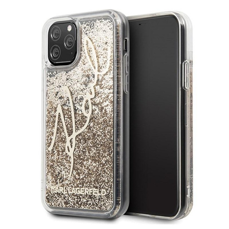 Karl Lagerfeld Signature Glitter Case - iPhone 11 Pro Case (Gold)