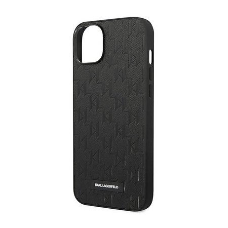Karl Lagerfeld Saffiano Mono Metal Logo - Case for iPhone 14 Plus (Black)