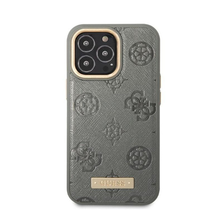 Guess Peony Logo Plate MagSafe - iPhone 13 Pro Case (gray)