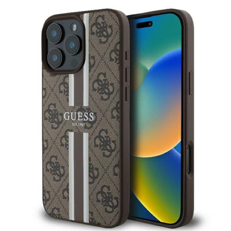 Guess 4G Printed Stripes MagSafe - Case for iPhone 16 Pro (brown)