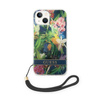 Guess Flower Cord - Tasche mit Umhängeband iPhone 14 (blau)