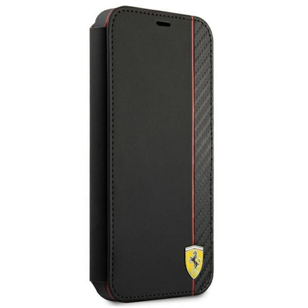 Ferrari Booktype On Track Carbon Stripe - iPhone 13 Pro Max Case (black)