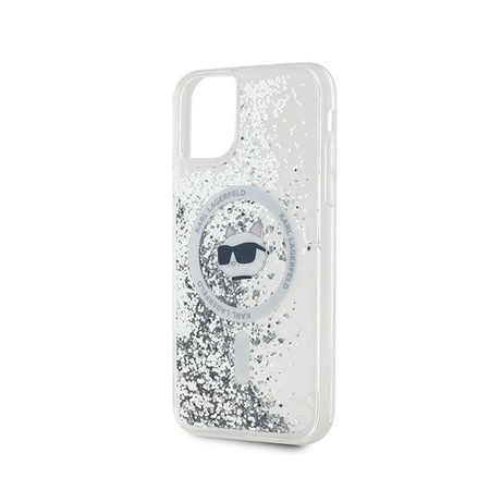 Karl Lagerfeld Liquid Glitter Choupette Head MagSafe - iPhone 11 Hülle (Transparent)