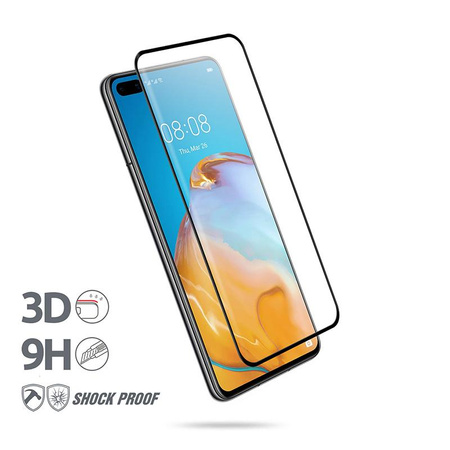 SZKŁO HARTOWANE NA EKRAN DO HUAWEI P40, Crong z Ramką, Ochronne na Wyświetlacz