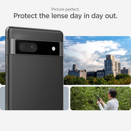 Spigen Optik.TR EZ Fit Camera Lens Protector 2-Pack - ochranné sklo objektivu pro Google Pixel 7A (2 ks) (černá)