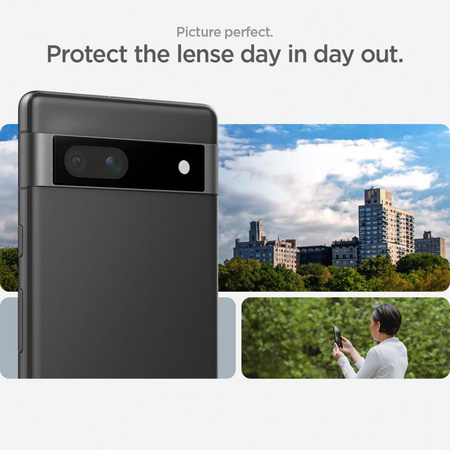 Spigen Optik.TR EZ Fit Camera Lens Protector - Szkło ochronne na obiektyw do Google Pixel 7A (2 szt) (Czarny)