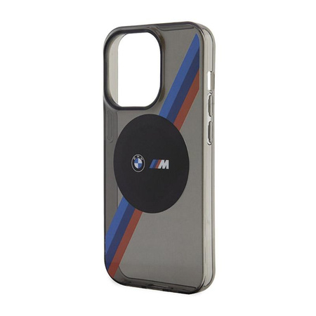 BMW Tricolor Stripes MagSafe - Étui pour iPhone 14 Pro Max (Gris)