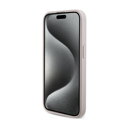 Guess 4G Collection bőr fém logós MagSafe - iPhone 14 Pro tok (rózsaszín)
