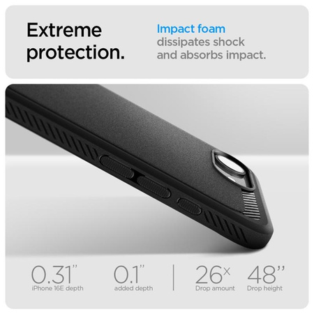 Spigen Rugged Armor MagSafe - Gehäuse für iPhone 16e (Schwarz matt)