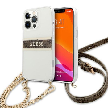 Guess 4G Croix à rayures or - Étui pour iPhone 13 Pro