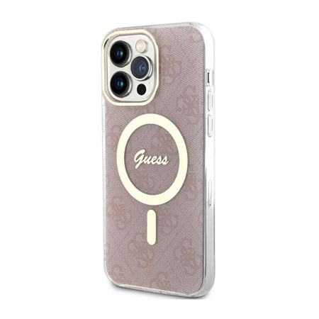 Guess 4G MagSafe - Étui pour iPhone 13 Pro Max (Rose)
