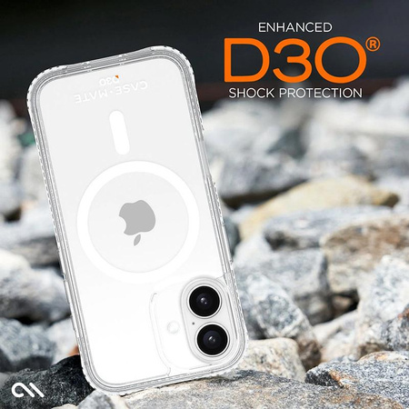 Case-Mate Tough D3O MagSafe - Étui pour iPhone 16 Plus (transparent)