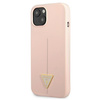 Silikonové pouzdro Guess s trojúhelníkovým logem - iPhone 13 (růžové)