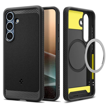 Spigen Rugged Armor MagSafe - tok Samsung Galaxy S25+ (matt fekete)