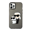 Karl Lagerfeld IML Glitter NFT Karl & Choupette - Coque iPhone 12 / iPhone 12 Pro (noir)