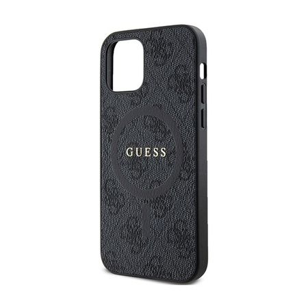 Guess 4G Collection Leather Metal Logo MagSafe - pouzdro pro iPhone 12 / iPhone 12 Pro (Black)