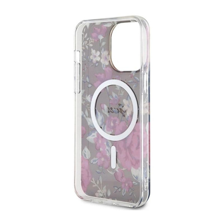 Guess Flower MagSafe - Coque pour iPhone 14 Pro Max (Vert)