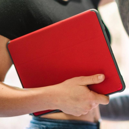 STM Dux Plus Duo - Étui blindé pour iPad 10.2" (2021-2019) MIL-STD-810G avec chargement de l'Apple Pencil (Rouge)