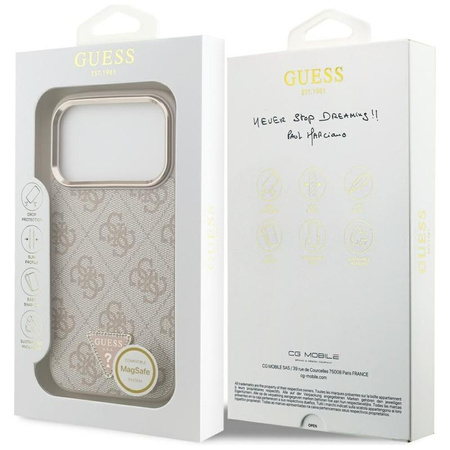 ETUI DO IPHONE 17 PRO do MAGSAFE GUESS ORYGINALNE RÓŻOWE ELEGANCKIE