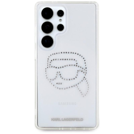 Karl Lagerfeld Rhinestones Karl Head Logo - Pouzdro pro Samsung Galaxy S25 Ultra (Průhledné)