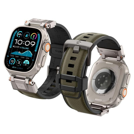Spigen DuraPro Armor - Bracelet pour Apple Watch 44/45/46/49 mm (Vert militaire)