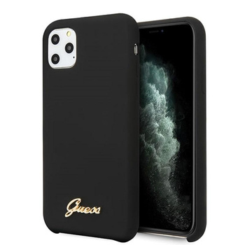 Guess Silicone Vintage - Coque iPhone 11 Pro Max (noir)