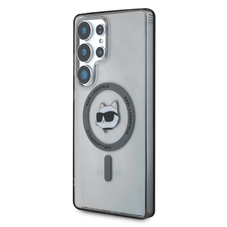 Karl Lagerfeld Bouton Tête de Choupette Logo imprimé MagSafe - Étui Samsung Galaxy S25 Ultra (noir)