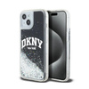 DKNY Liquid Glitter Big Logo - Coque pour iPhone 15 Plus / 14 Plus (noir)