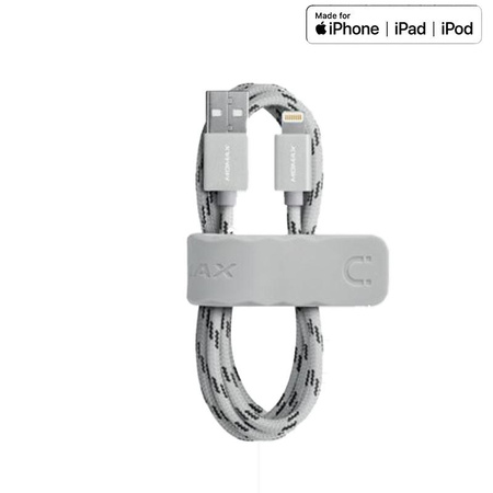 Momax Elite link - USB Lightning MFi csatlakozókábel + rugalmas állvány, 2,4 A, 1 m (ezüst)