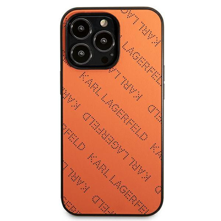 Karl Lagerfeld Perforated Allover - kryt pro iPhone 13 Pro Max (oranžový)