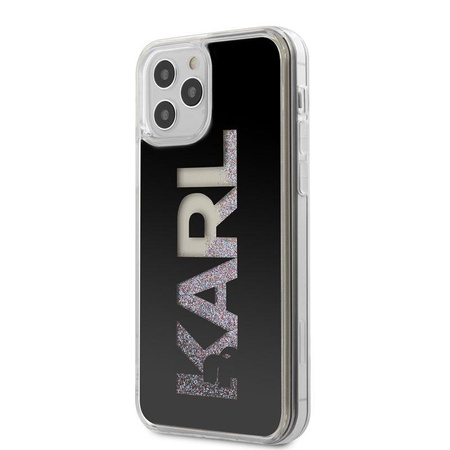 Logo Karl Lagerfeld Karl Liquid Glitter Multi - Coque pour iPhone 12 Pro Max (noir)