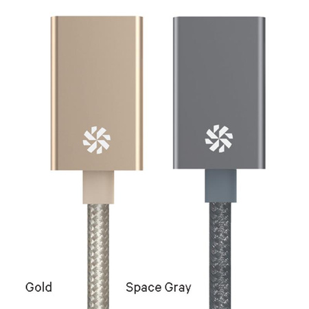 Adaptateur Kanex DuraBraid™ Aluminium de l'USB-C à l'USB 3.0 type A (Gris Espace)